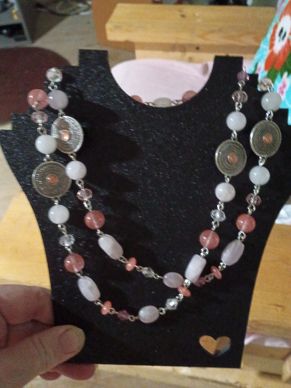 Delicate Pink Beaded Layered Necklace